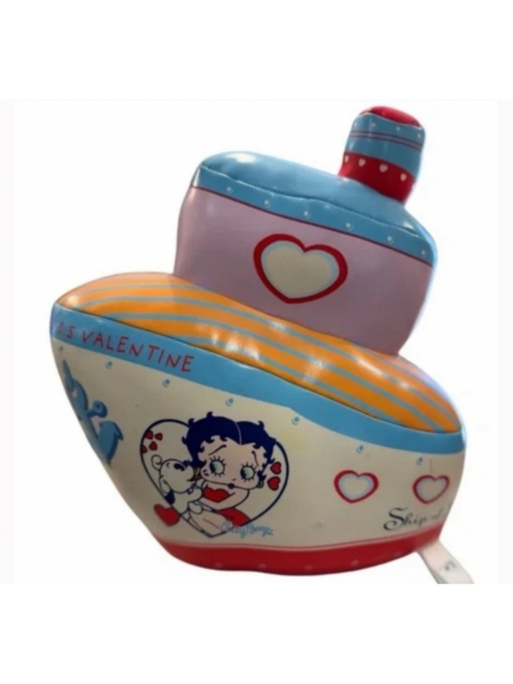 Betty Boop 1998 Rare Vinyl Valentine Love Ship Plush